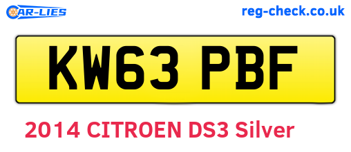 KW63PBF are the vehicle registration plates.