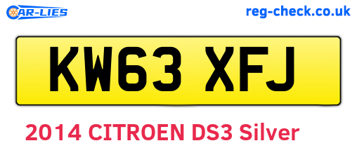 KW63XFJ are the vehicle registration plates.