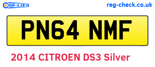 PN64NMF are the vehicle registration plates.