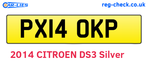 PX14OKP are the vehicle registration plates.