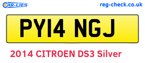 PY14NGJ are the vehicle registration plates.
