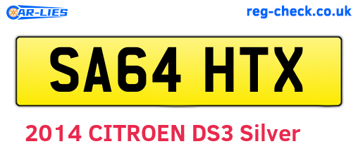 SA64HTX are the vehicle registration plates.