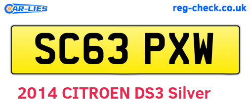 SC63PXW are the vehicle registration plates.