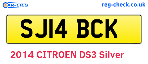 SJ14BCK are the vehicle registration plates.