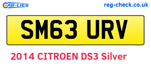 SM63URV are the vehicle registration plates.