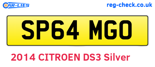 SP64MGO are the vehicle registration plates.