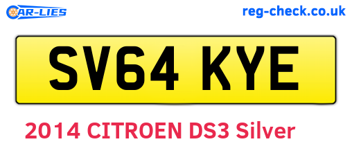 SV64KYE are the vehicle registration plates.