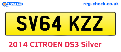 SV64KZZ are the vehicle registration plates.