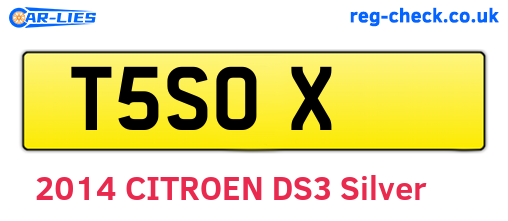 T5SOX are the vehicle registration plates.