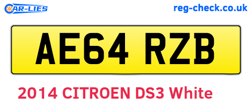 AE64RZB are the vehicle registration plates.