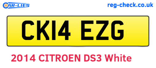 CK14EZG are the vehicle registration plates.