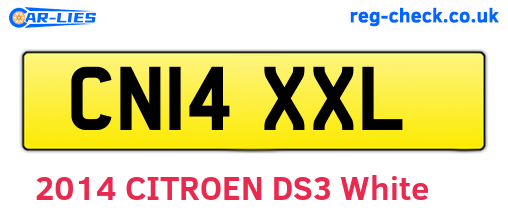 CN14XXL are the vehicle registration plates.