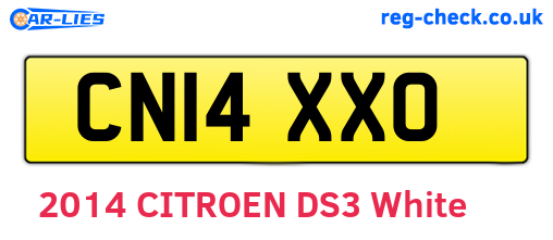 CN14XXO are the vehicle registration plates.