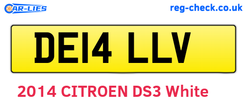 DE14LLV are the vehicle registration plates.