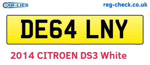 DE64LNY are the vehicle registration plates.