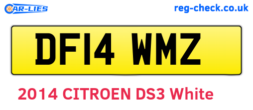 DF14WMZ are the vehicle registration plates.