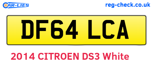 DF64LCA are the vehicle registration plates.