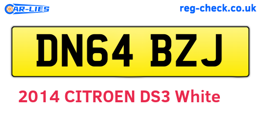 DN64BZJ are the vehicle registration plates.