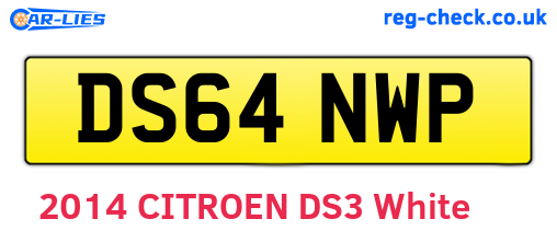 DS64NWP are the vehicle registration plates.