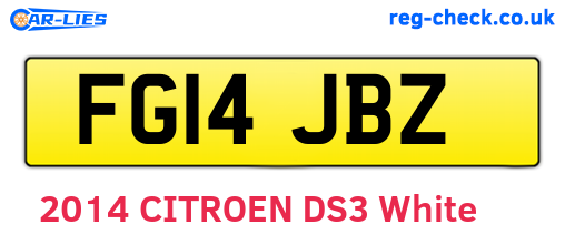 FG14JBZ are the vehicle registration plates.