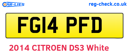 FG14PFD are the vehicle registration plates.