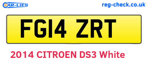 FG14ZRT are the vehicle registration plates.