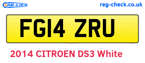 FG14ZRU are the vehicle registration plates.