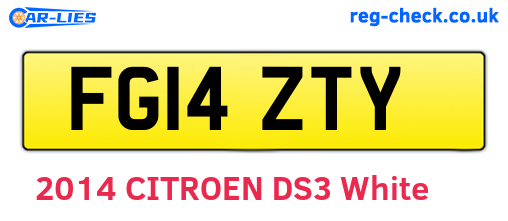 FG14ZTY are the vehicle registration plates.