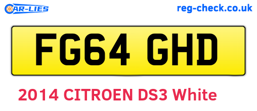 FG64GHD are the vehicle registration plates.