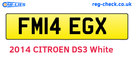 FM14EGX are the vehicle registration plates.