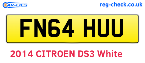FN64HUU are the vehicle registration plates.