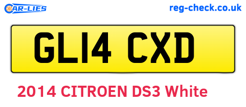 GL14CXD are the vehicle registration plates.
