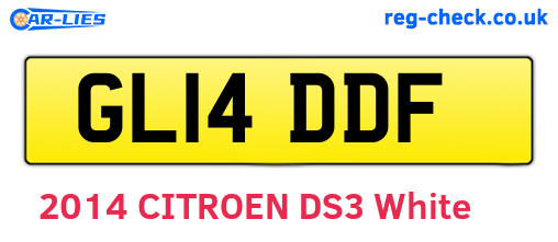 GL14DDF are the vehicle registration plates.