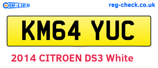 KM64YUC are the vehicle registration plates.