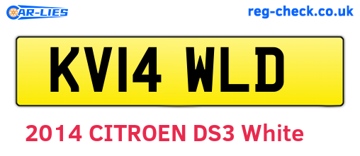 KV14WLD are the vehicle registration plates.