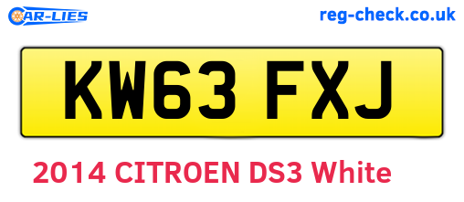 KW63FXJ are the vehicle registration plates.