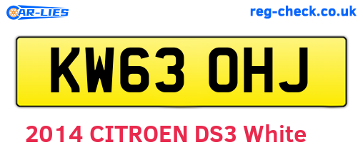 KW63OHJ are the vehicle registration plates.