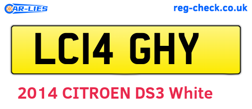 LC14GHY are the vehicle registration plates.