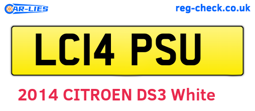 LC14PSU are the vehicle registration plates.