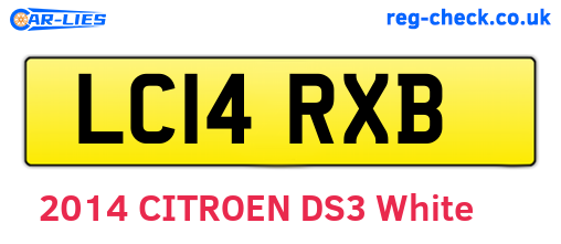 LC14RXB are the vehicle registration plates.