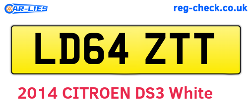 LD64ZTT are the vehicle registration plates.
