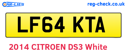 LF64KTA are the vehicle registration plates.