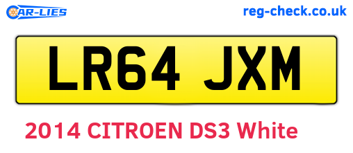 LR64JXM are the vehicle registration plates.