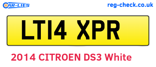 LT14XPR are the vehicle registration plates.