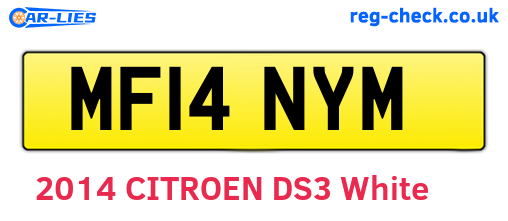 MF14NYM are the vehicle registration plates.