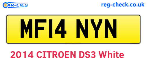 MF14NYN are the vehicle registration plates.