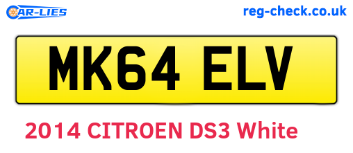 MK64ELV are the vehicle registration plates.