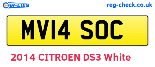 MV14SOC are the vehicle registration plates.
