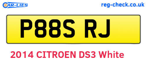 P88SRJ are the vehicle registration plates.