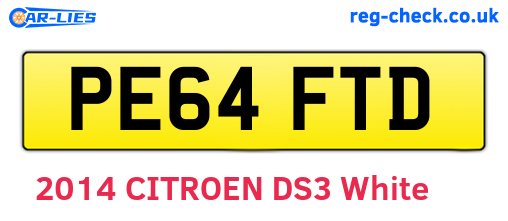 PE64FTD are the vehicle registration plates.